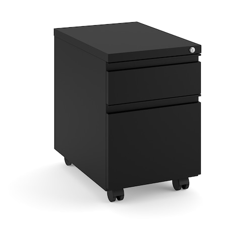 Officesource Metal Pedestals 2 Drawer Metal File and Box Pedestal - 22''D OSCPSBFBK